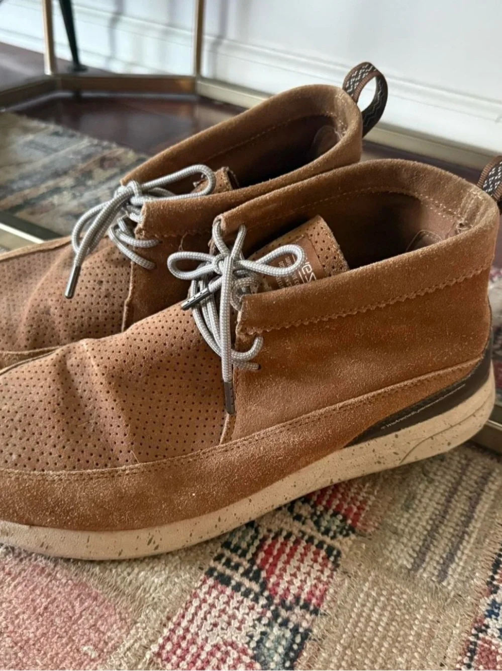Wesc Men's Brown Suede Chukka Boots with Light Gray Laces